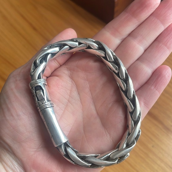 Sterling silver braid bracelet for men 9.5” long - Picture 1 of 9